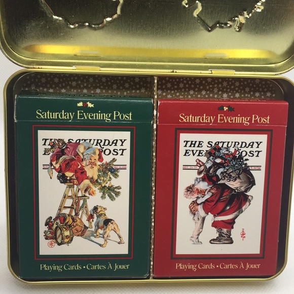 Saturday Evening Post Santa Playing Cards in Collectible Tin J. C. Leyendecker - Picture 4 of 6